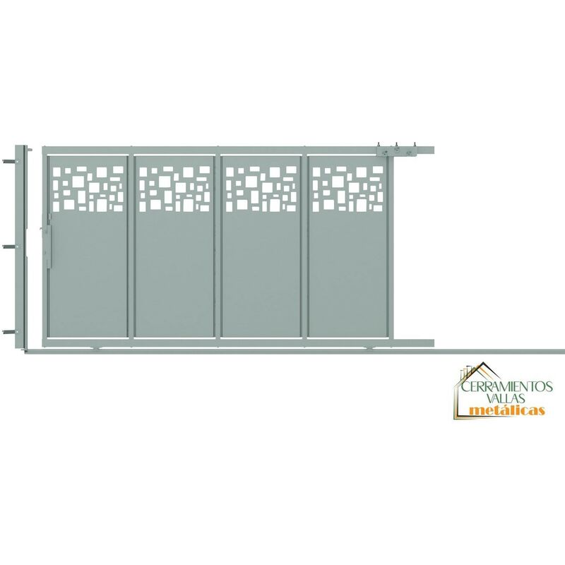 

Puerta Corredera Con Peatonal Integrada 3.5x2 - Modelo Ibiza Galvanizado