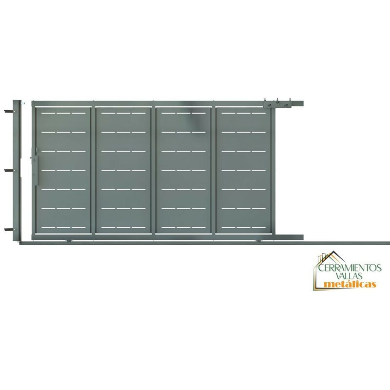 

Puerta Corredera Con Peatonal Integrada 3.5x2 - Modelo Valencia Galvanizado