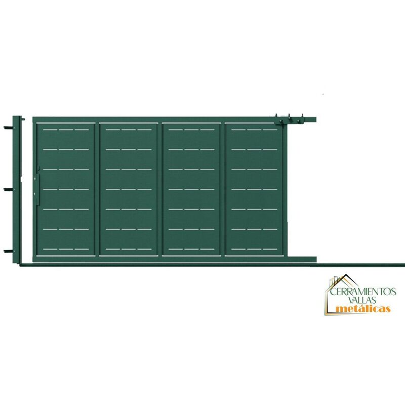 

Puerta Corredera Con Peatonal Integrada 3.5x2 - Modelo Valencia Verde