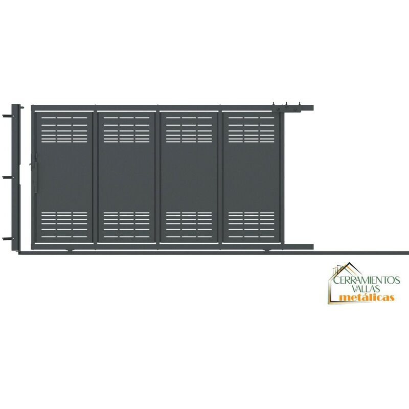 

Puerta Corredera Con Peatonal Integrada 4x2 - Modelo Toledo Gris Antracita