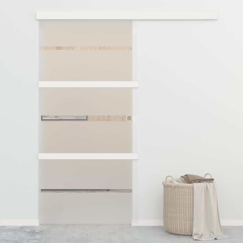 

BHD - Puerta corredera con topes suaves vidrio ESG plata 102,5x205 cm