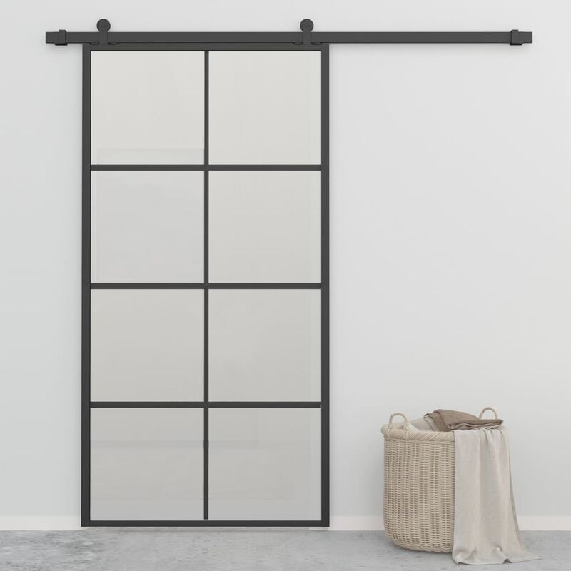 

BHD - Puerta corredera de aluminio y vidrio ESG 102,5x205 cm negro