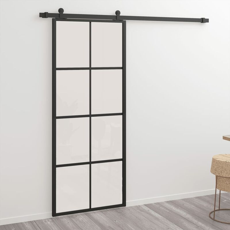 

BHD - Puerta corredera de aluminio y vidrio ESG 76x205 cm negro