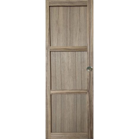 Puerta corredera de madera Frake de 3 paneles H204 x L83 cm, conchas Gd Menuiseries