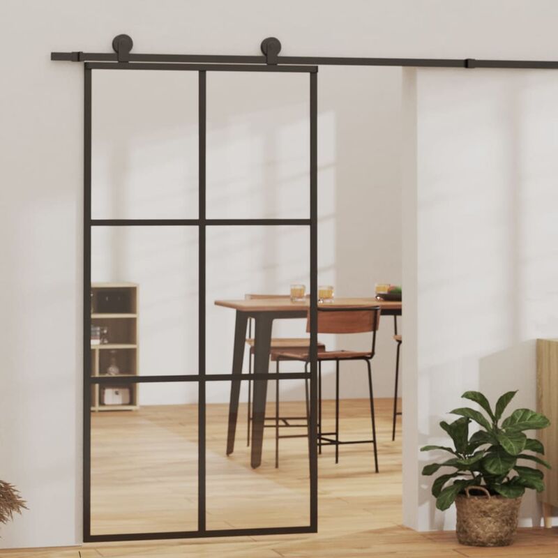 

BHD - Puerta corredera ESG vidrio y aluminio 102x205 cm negra