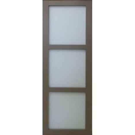 Puerta Corredera Marrón Ral7006 Vidrio H204 x L83