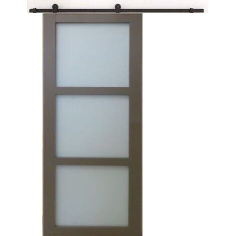 Puerta Corredera Marrón Ral7006 Vitee H204 x L73 + Guía de rodillos + 2 carcasas