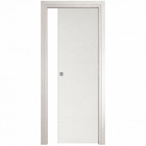 Puerta plegable de interior de pvc 88,5x214 cm mod. Luciana Vetro color  blanco con vidrio satinado