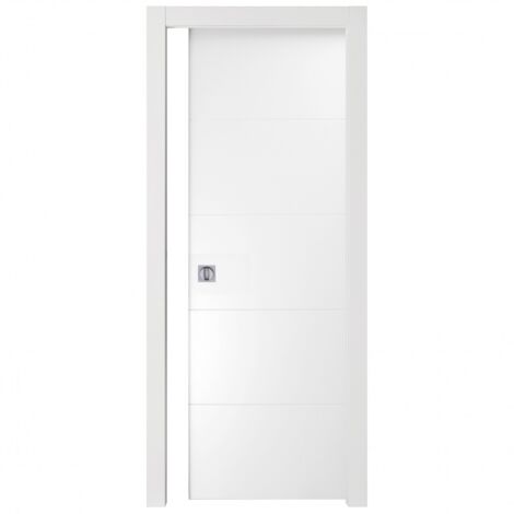 Puerta Corredera Rayada Blanca CM. 210x70