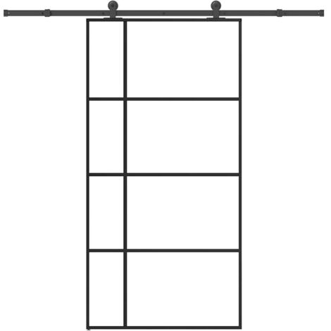Puerta corredera set herrajes vidrio ESG aluminio 1025x205 cm