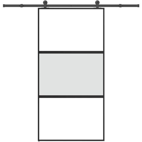 Puerta corredera set herrajes vidrio templado aluminio