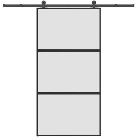 Puerta corredera set herrajes vidrio templado aluminio