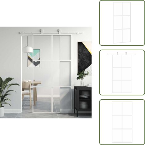 Puerta Corrediza Blanca - vidaXL Puerta corredera vidrio templado y aluminio blanca 102,5x205 cm - Puerta Corrediza Transparente