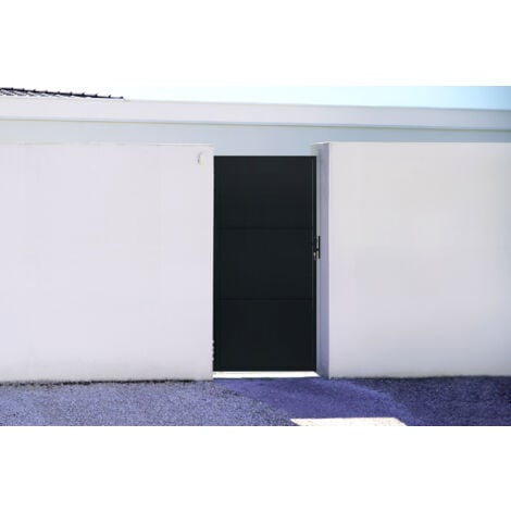 CASANOOV Puerta de acero 1m NALI H.200cm Negro mate