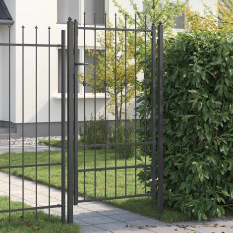 Puerta de cerca con cerradura Asten Negro 175 x 88 cm Acero