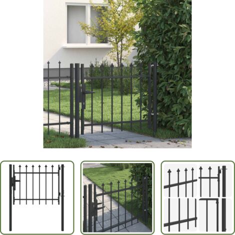 Puerta de cerca -  Puerta de cerca con cerradura Gris 103 x 250 cm