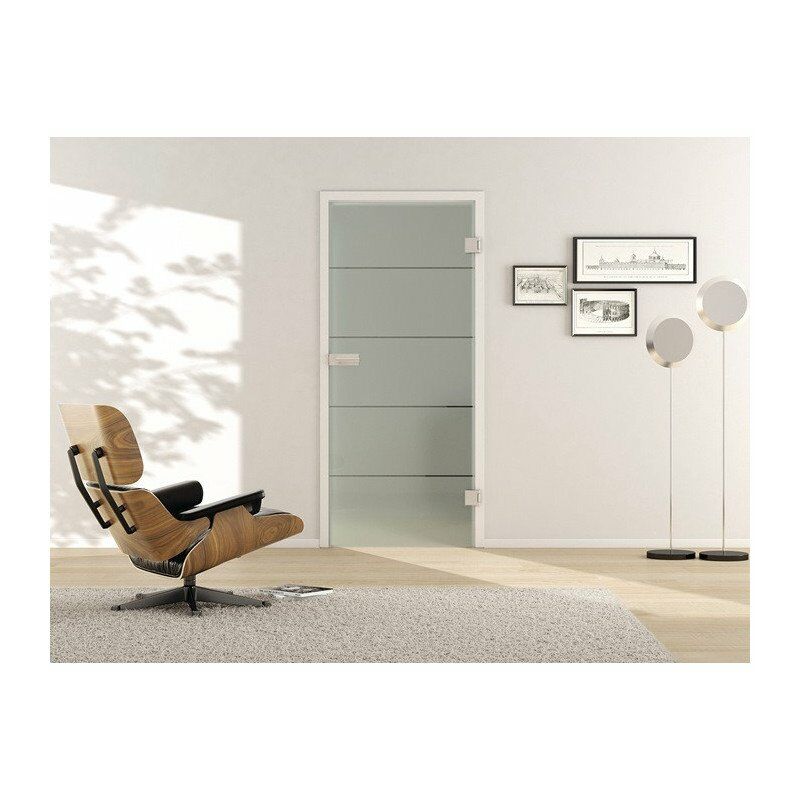 

Puerta de cristal LÍNEAS CUATRO H2097 mmxB834mm izquierda completamente opaca.