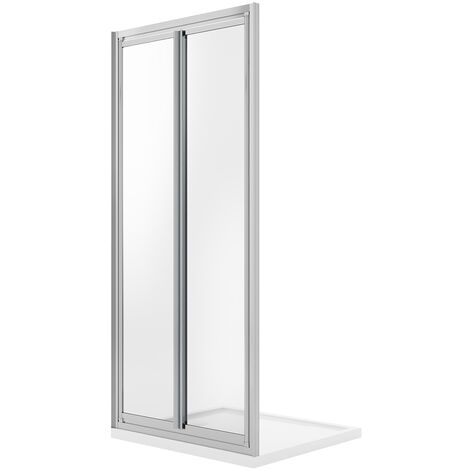 Puerta de ducha 70CM H185 Cristal Transparente Apertura a Saloon con doble puerta batiente mod. Clint
