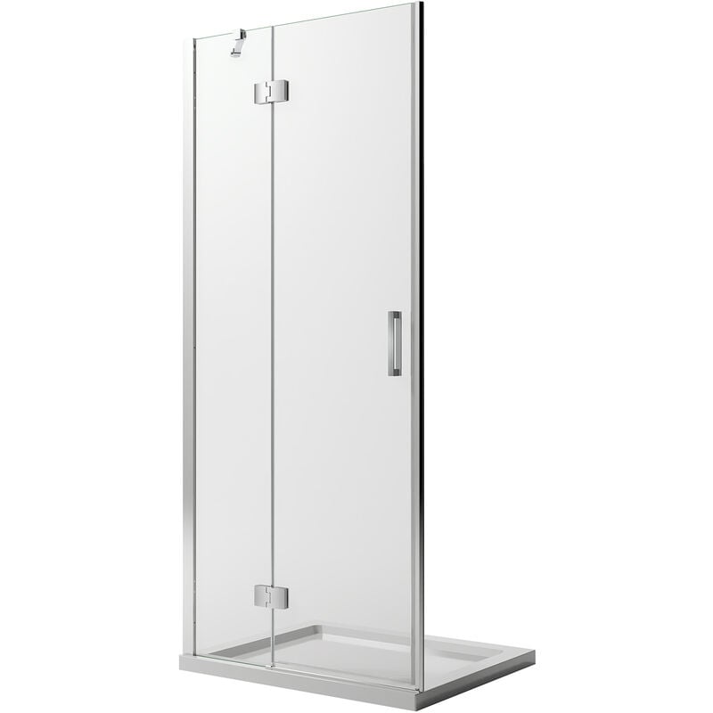 

Puerta de ducha con tratamiento easy-clean vidrio transparente h 190 mod. Flip Hoja + Perfil 70 cm