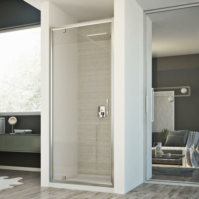 

Puerta de ducha abatible vidrio transparente h 198 mod. Cristal 1 Hoja 70 cm