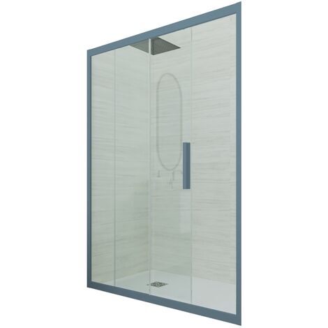 Puerta de ducha  cm corredera pvc Azul Marino Deco