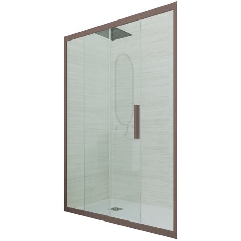 Puerta de ducha  cm corredera pvc Chocolate Deco