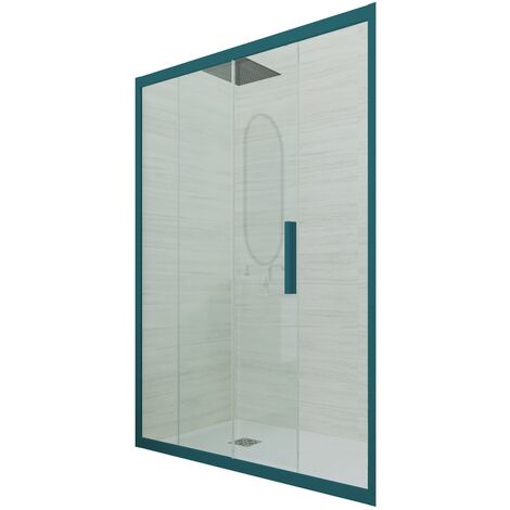 Puerta de ducha  cm corredera pvc Verde night watch Deco