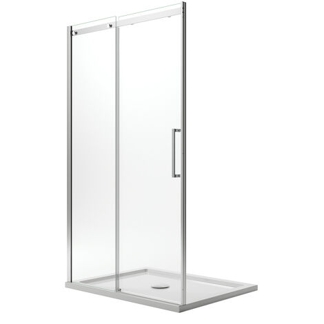 Puerta de ducha con easy-clean h 200 mod. Prime 150 cm vidrio transparente 8 mm versión izquierda