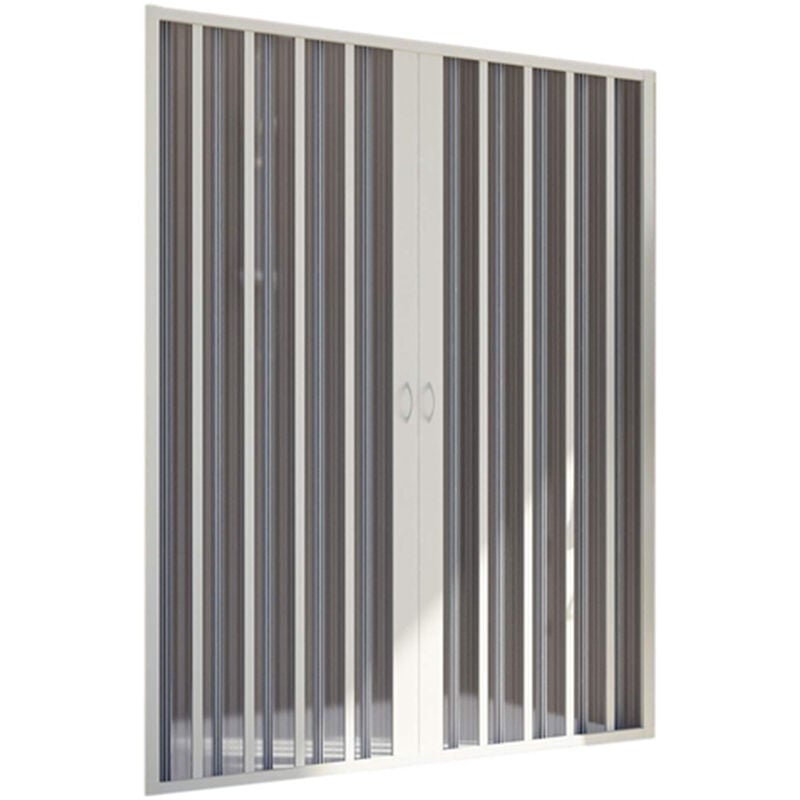 

Puerta de ducha de pvc plegable blanca h 185 mod. Flex con apertura centrale 150 cm