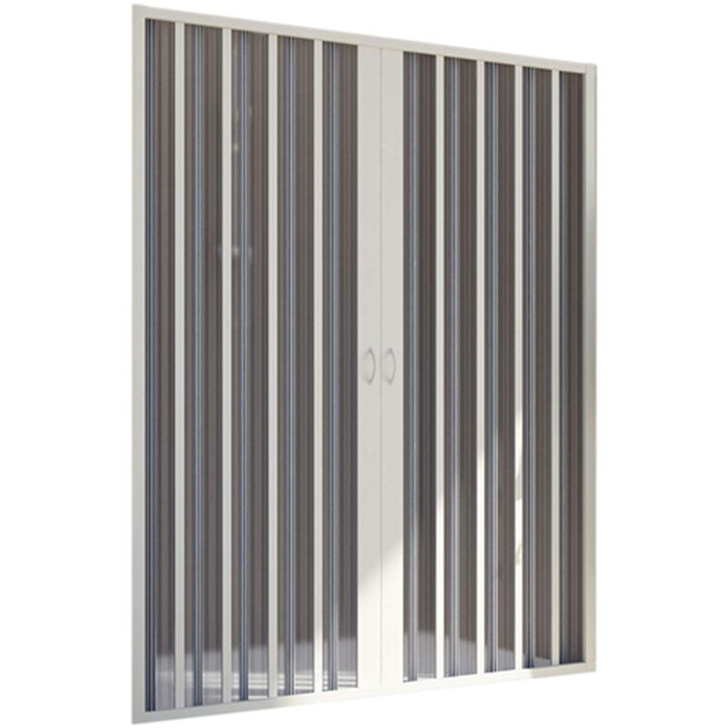 

Puerta de ducha de pvc plegable blanca h 185 mod. Flex con apertura central 170 cm