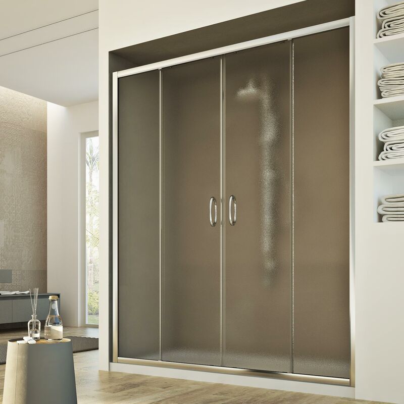 

Puerta de ducha deslizante vidrio impreso h 185 cm mod. Replay 2 Hojas 150 cm