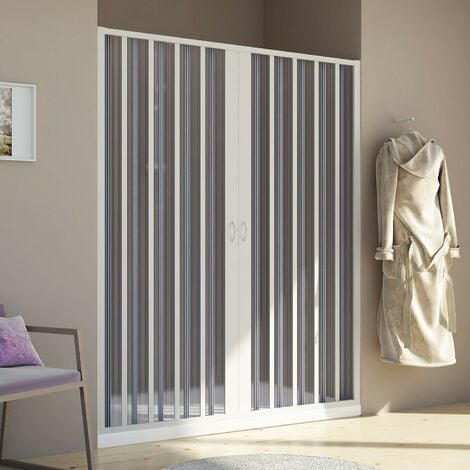 Puerta de ducha extensible de pvc h 185 mod. Aura Central 110 cm
