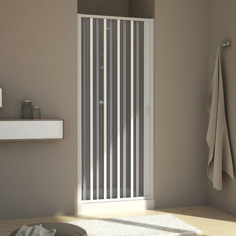 Puerta de ducha frontal de pvc blanca de fuelle reducible ap. laterale reversible