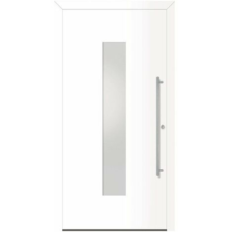 Puerta De Entrada De Metal Home Ral9016 Satinato Blanco B1100Mm H2100Mm Din Izquierda Rc2 N.Din En1627