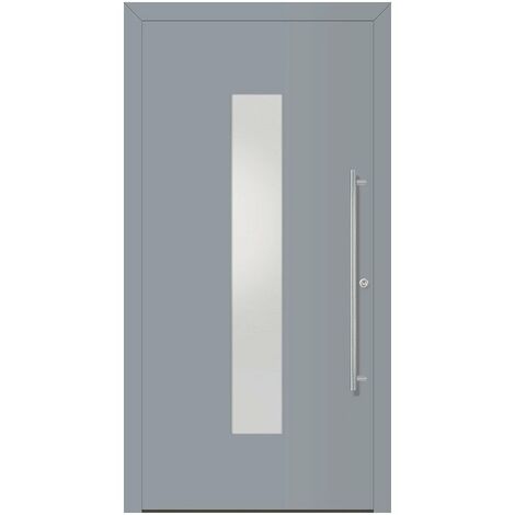 Puerta De Entrada De Metal Ral7001 Hoja De Metal Bebida Blanco Satinato B1100Mm H2100Mm Din Dusta Rc 2 N.Din En1627