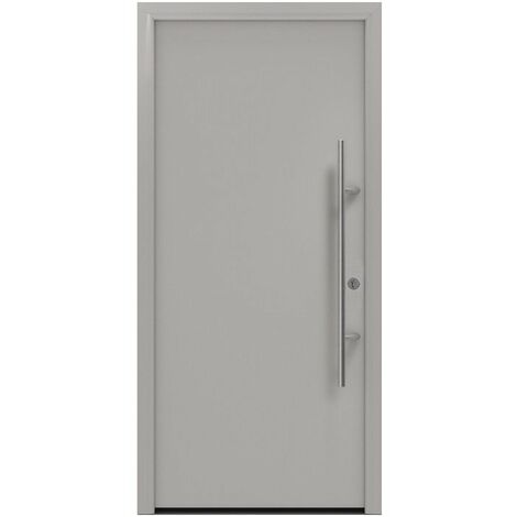 Puerta de entrada metálica PRO gris RAL9006 B1100mm H2100mm DIN derecha RC 2 n. DIN EN1627