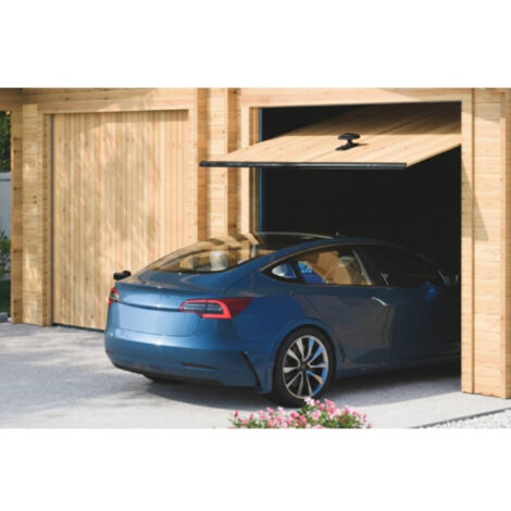 Puerta de garaje de madera – Listones de 16 mm – Cerradura con pernos – PG3655B Foresta