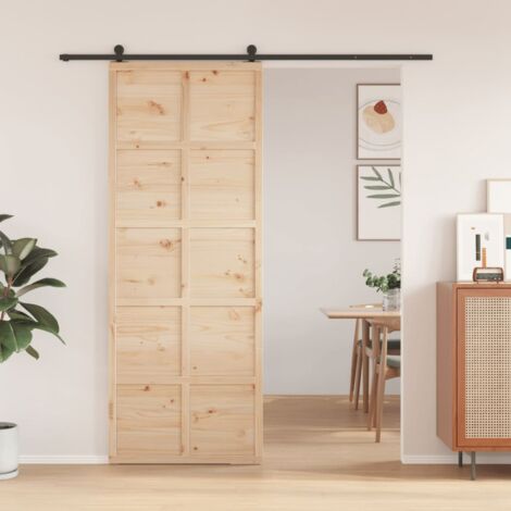 Puerta de granero madera maciza de pino 80x208 cm vidaXL133447