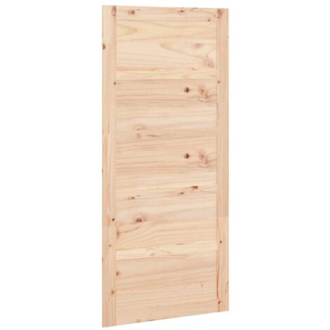 Puerta de granero madera maciza pino blanca 100x1,8x204,5 cm   - Blanco