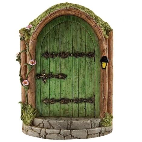 Puerta de hadas en miniatura, accesorios de decoración para jardín al aire libre, esculturas artísticas de jardín, decoración infantil, árbol para colgar en la pared