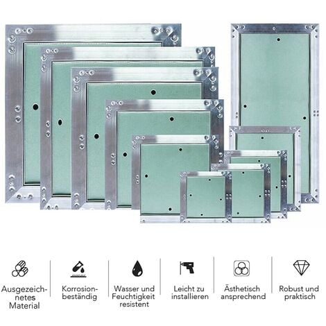 MUCOLA Puerta de inspección Panel de revisión Trampilla de aluminio 40x40CM Panel de inspección de mantenimiento Sala húmeda Panel de yeso solapa