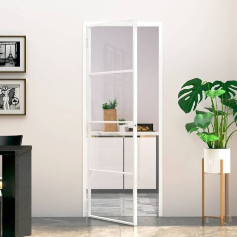 Puerta de interior vidrio templado y aluminio  76x201,5cm