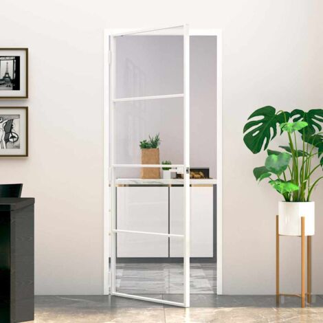 Puerta de interior vidrio templado y aluminio  83x201,5cm