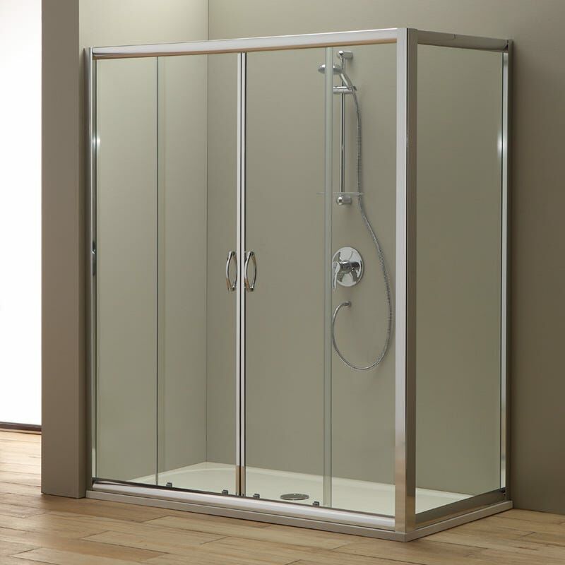 

Puerta De Jade Para Nicho De Ducha Con Puerta Fija De Cristal Transparente De 160X80 Cm