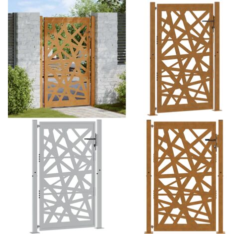 Puerta de jardín 100x150 cm acero corten diseño ligero - Acero corten - Puerta de seguridad