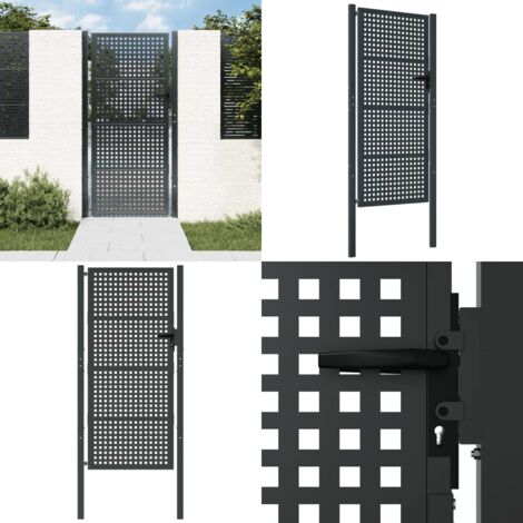 Puerta de jardín Antracita 100x200 cm Acero - Puerta de patio - Puerta de terraza