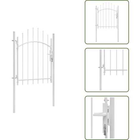 Puerta de jardín blanca - vidaXL Puerta de jardín Woerden acero 1x1,25 m blanco - Puerta de valla