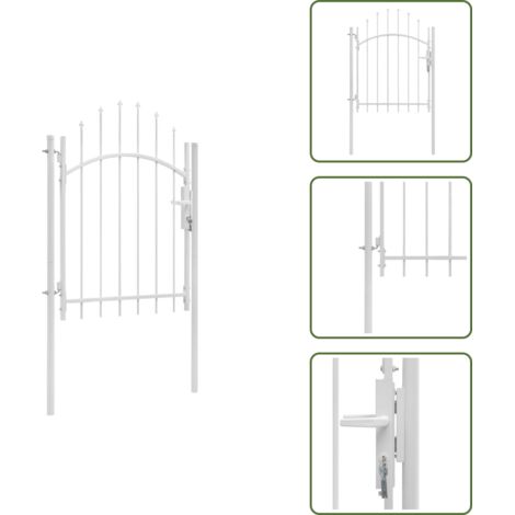Puerta de jardín blanca - vidaXL Puerta de jardín Woerden acero 1x1,5 m blanco - Puerta de vallado