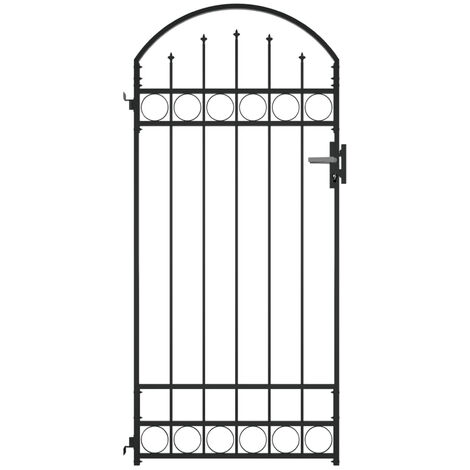 Puerta de jardin con arco de acero negro 89x200 cm