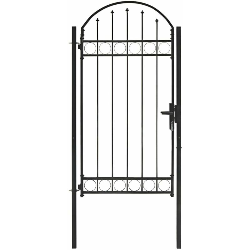 

Puerta de jardin con arco superior 100x250 cm acero negro